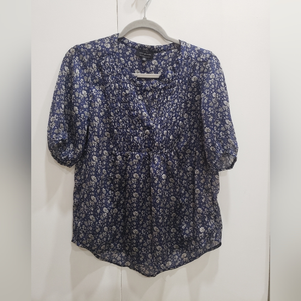 Lucky brand puffy sleeves blouse